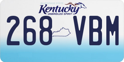 KY license plate 268VBM