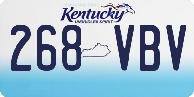 KY license plate 268VBV
