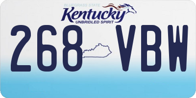 KY license plate 268VBW