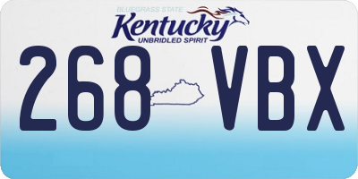 KY license plate 268VBX