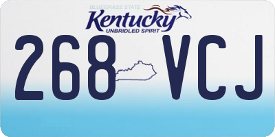 KY license plate 268VCJ