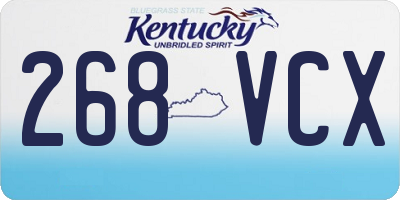 KY license plate 268VCX