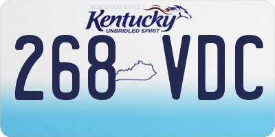 KY license plate 268VDC
