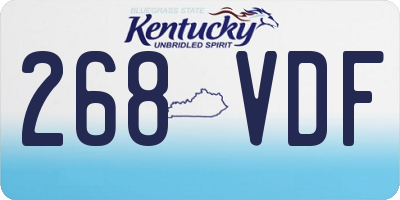 KY license plate 268VDF
