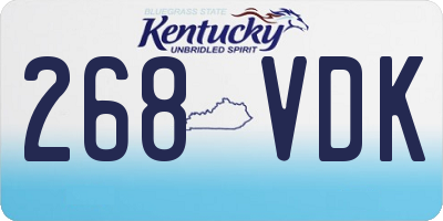 KY license plate 268VDK