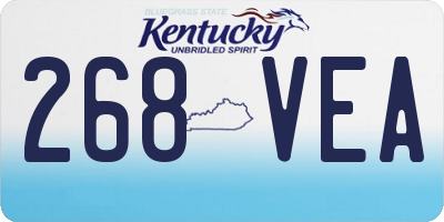 KY license plate 268VEA