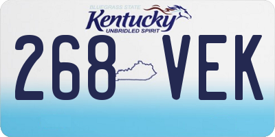 KY license plate 268VEK