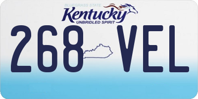KY license plate 268VEL