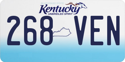 KY license plate 268VEN