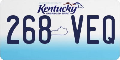 KY license plate 268VEQ