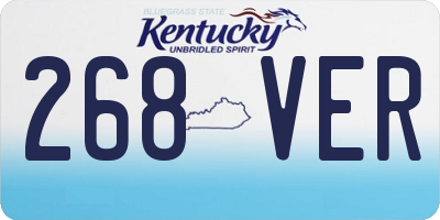 KY license plate 268VER