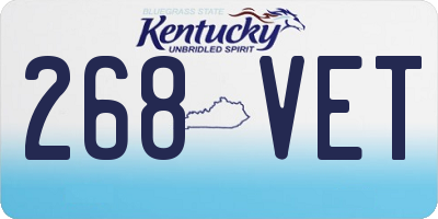 KY license plate 268VET