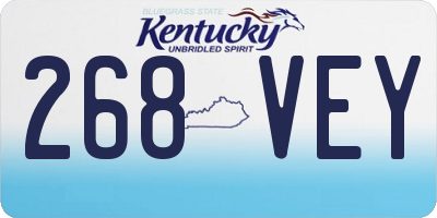 KY license plate 268VEY