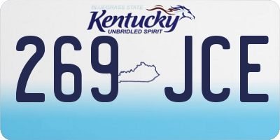 KY license plate 269JCE