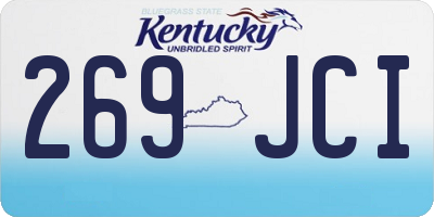 KY license plate 269JCI