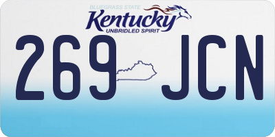 KY license plate 269JCN