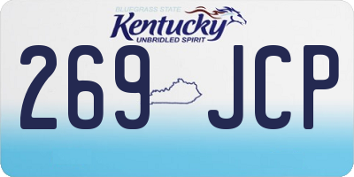 KY license plate 269JCP