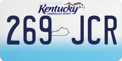 KY license plate 269JCR