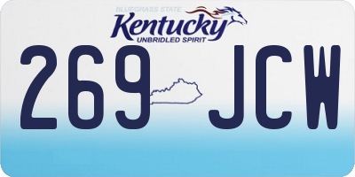 KY license plate 269JCW