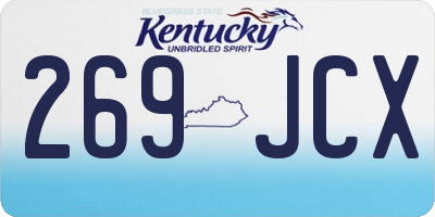 KY license plate 269JCX