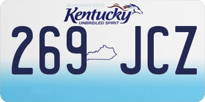 KY license plate 269JCZ