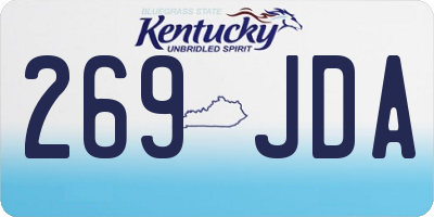 KY license plate 269JDA