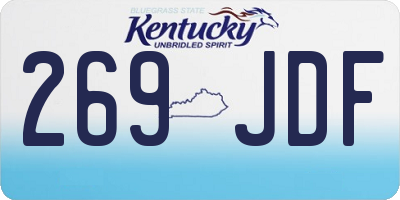 KY license plate 269JDF