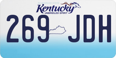 KY license plate 269JDH
