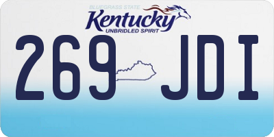 KY license plate 269JDI
