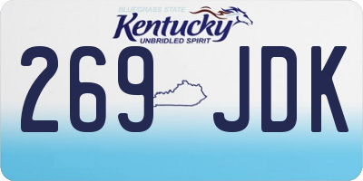KY license plate 269JDK