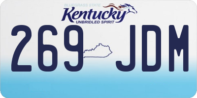 KY license plate 269JDM