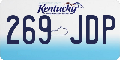KY license plate 269JDP