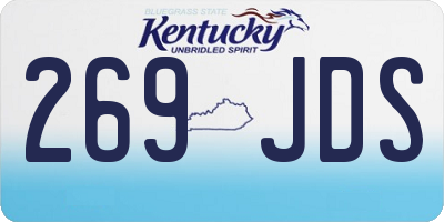 KY license plate 269JDS