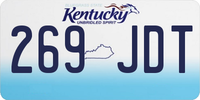 KY license plate 269JDT