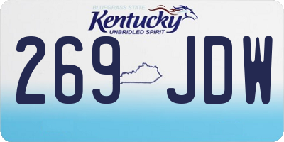 KY license plate 269JDW