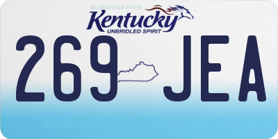 KY license plate 269JEA
