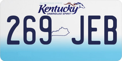 KY license plate 269JEB
