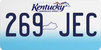 KY license plate 269JEC