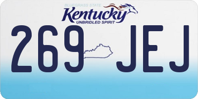 KY license plate 269JEJ