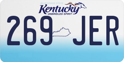 KY license plate 269JER