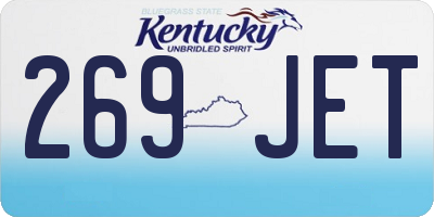 KY license plate 269JET