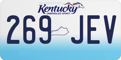 KY license plate 269JEV