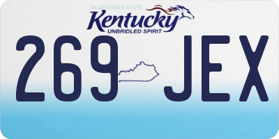 KY license plate 269JEX