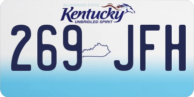 KY license plate 269JFH