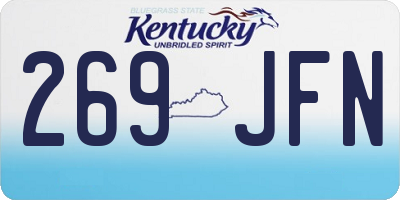 KY license plate 269JFN