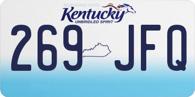 KY license plate 269JFQ