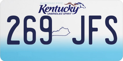 KY license plate 269JFS