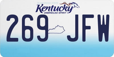 KY license plate 269JFW