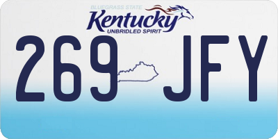 KY license plate 269JFY