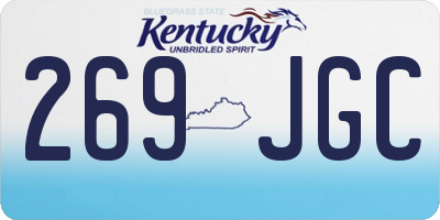 KY license plate 269JGC